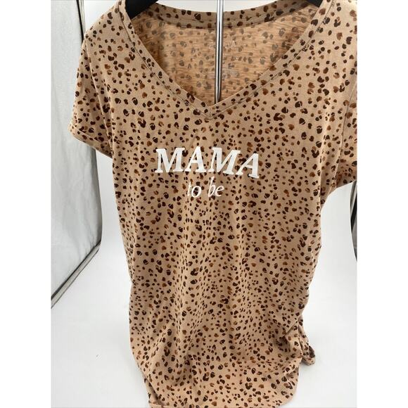 A. Glow Maternity Leopard Print Size Medium Short Sleeve Women’s Tee C2/B2 - Picture 2 of 5